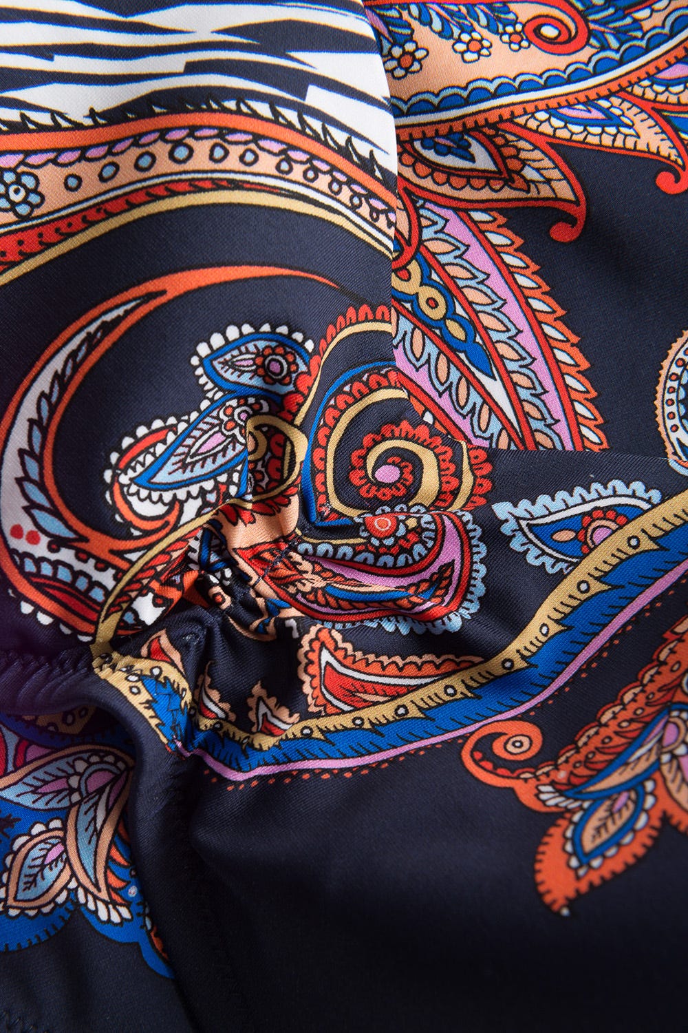 Detailbild 1 von Bandeau-Bikini im Paisley-Design Blau High Waist Polyamid/Elasthan