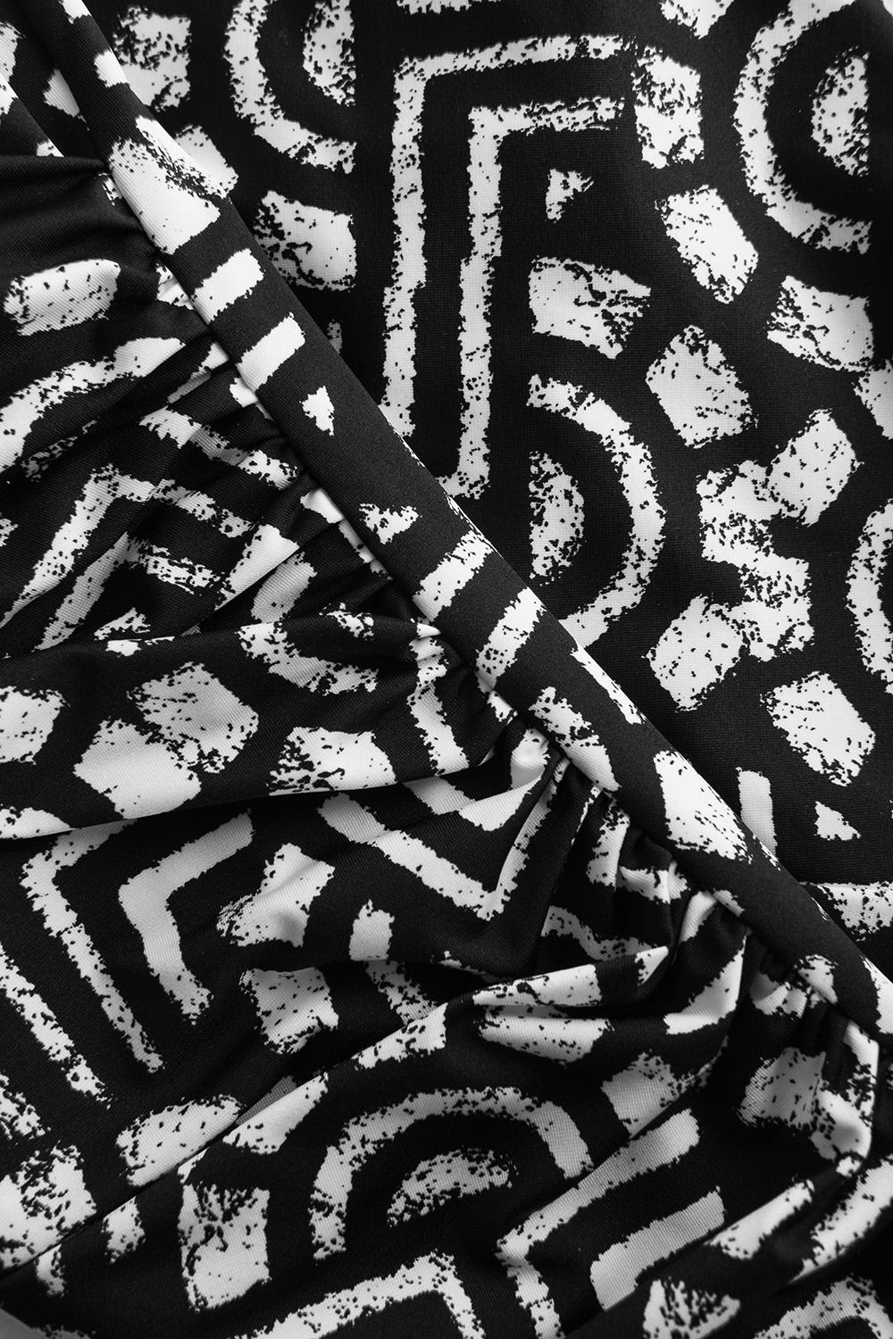 Detailbild 2 von Badeanzug im schwarz-weißen Logo-Druck Rückenausschnitt Polyamid/Elasthan