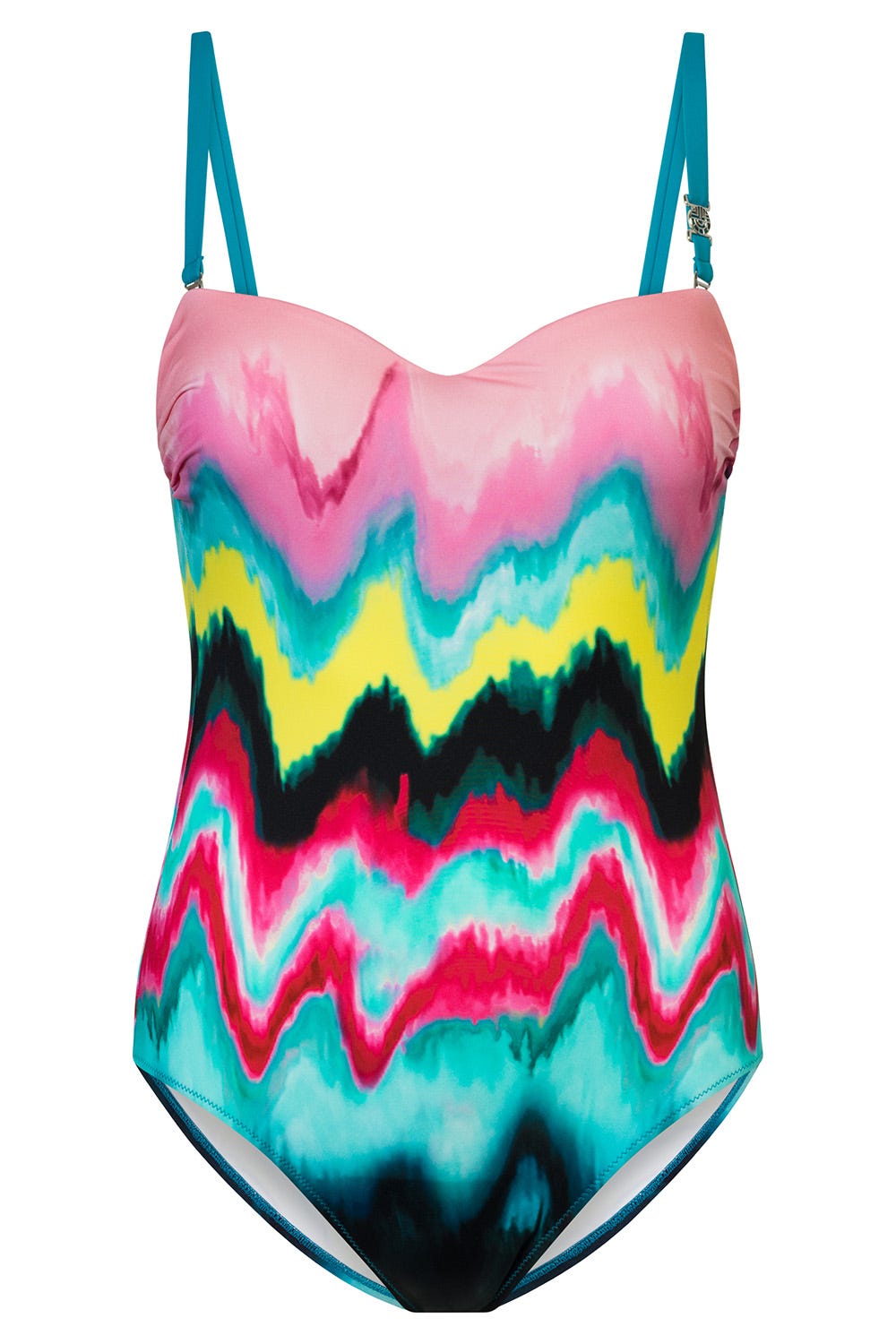 Hollowbild von Badeanzug im bunten Druck Grafisch Spacer-Cups Polyamid/Elasthan