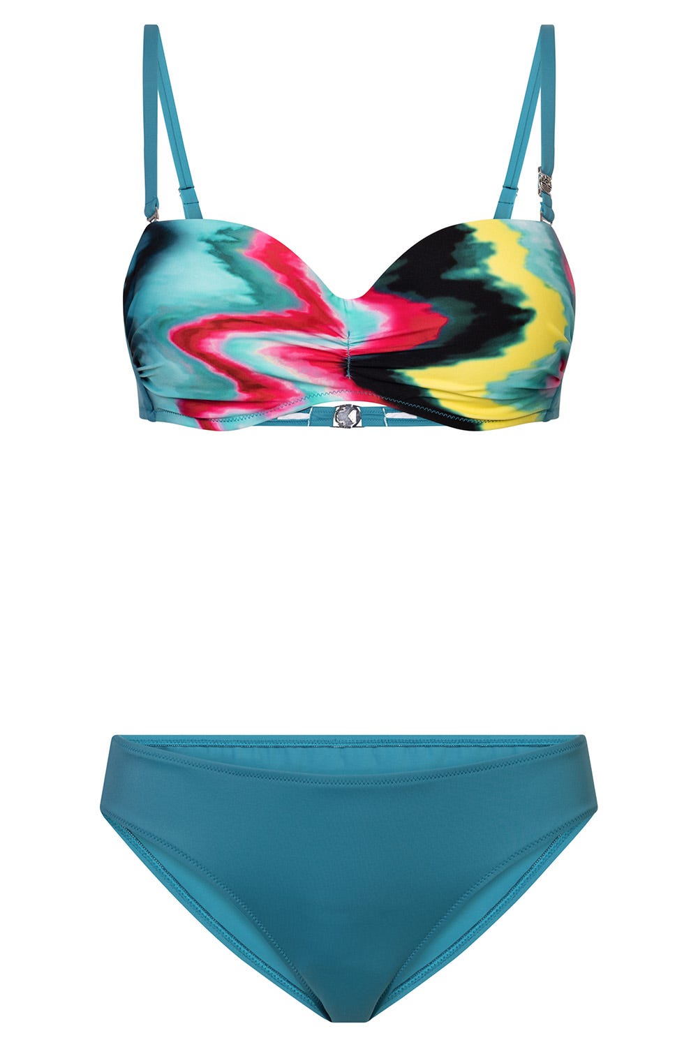 Hollowbild von Bikini im bunten Druck Grafisch Spacer-Cups Polyamid/Elasthan