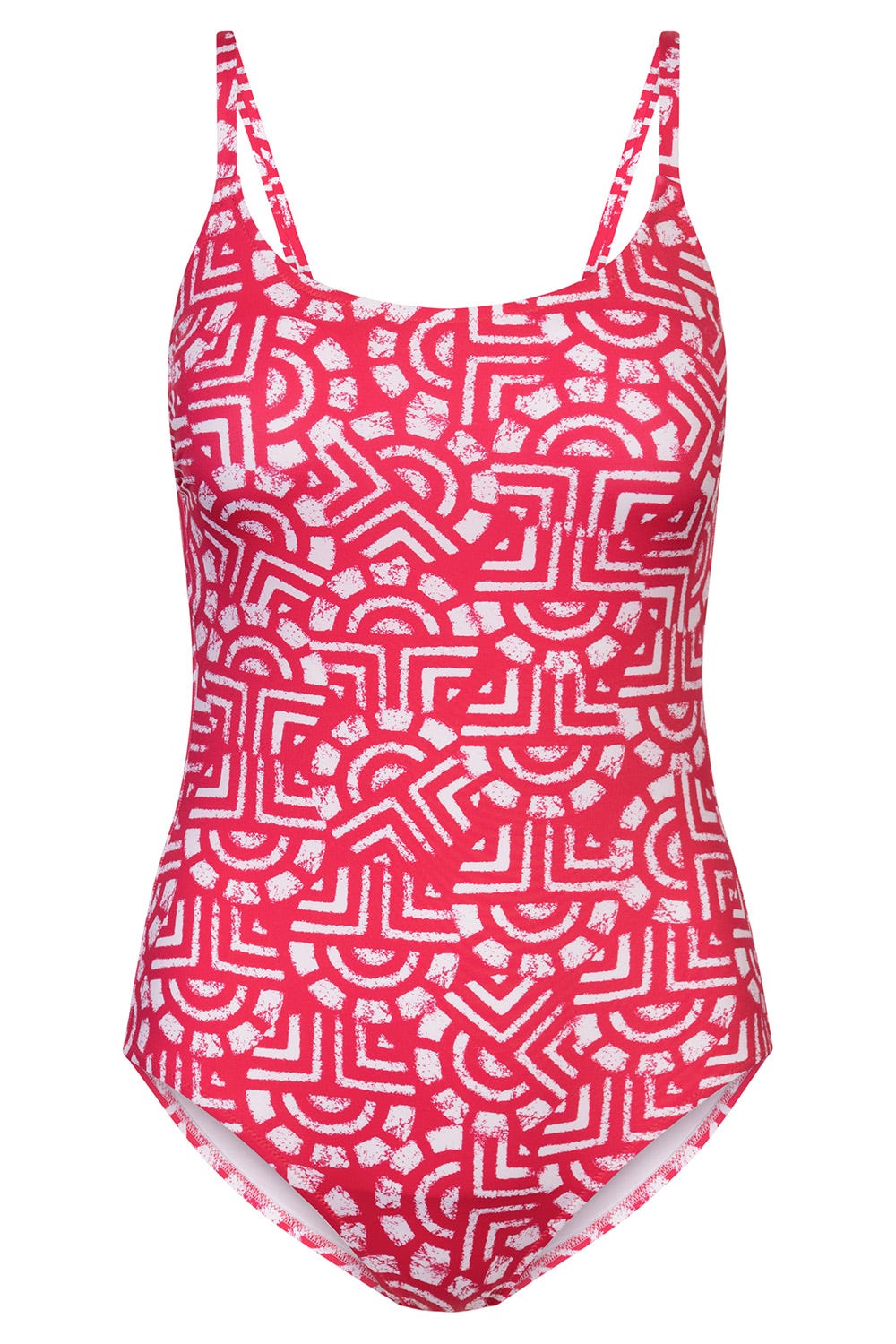 Hollowbild von Badeanzug im pinken Logo-Druck Spacer-Cups Polyamid/Elasthan