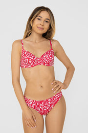 Frontalbild von Bikini im pinken Logo-Druck Bügel Polyamid/Elasthan