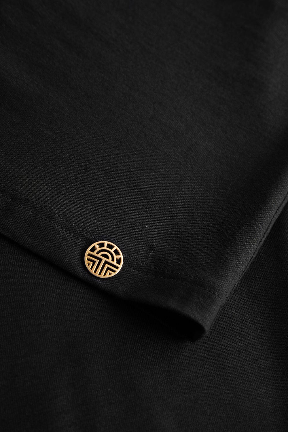 Detailbild 3 von Kleid mit seitlichem Bindeknoten im Karo-Druck Schwarz Viskose/Elasthan