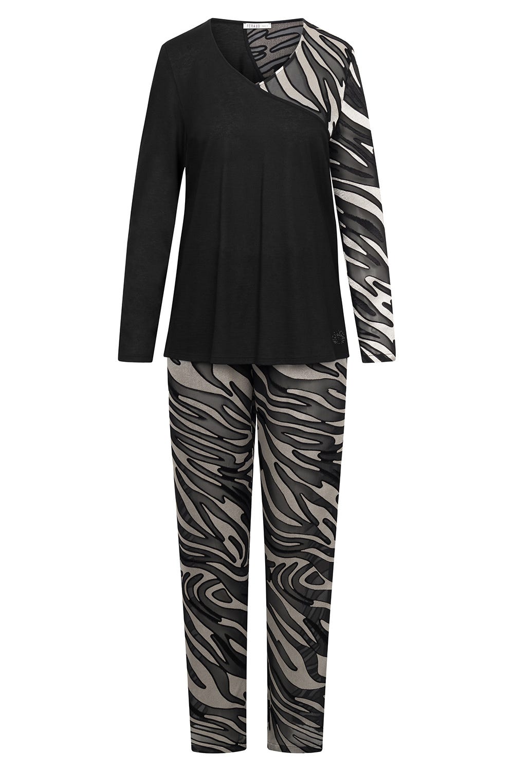 Hollowbild von Pyjama mit elegantem Zebra-Detail exotisch Polyester/Viskose