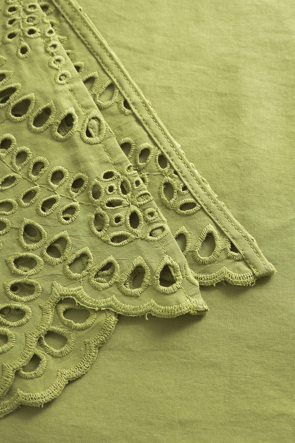 Detailbild 2 von Nachthemd aus Webstoff mit sommerlichen Spitzendetails 100% Baumwolle