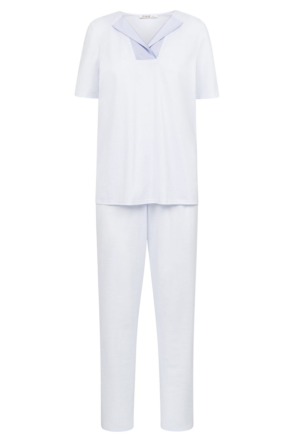 Hollowbild von Pyjama mit Seiden-Details am Ausschnitt Baumwolle/Modal