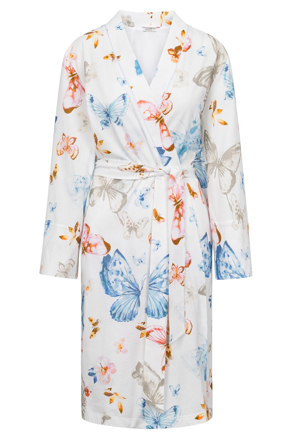 Hollowbild von Morgenmantel im Schmetterlingsdruck  romantisch verspielt 100% Baumwolle