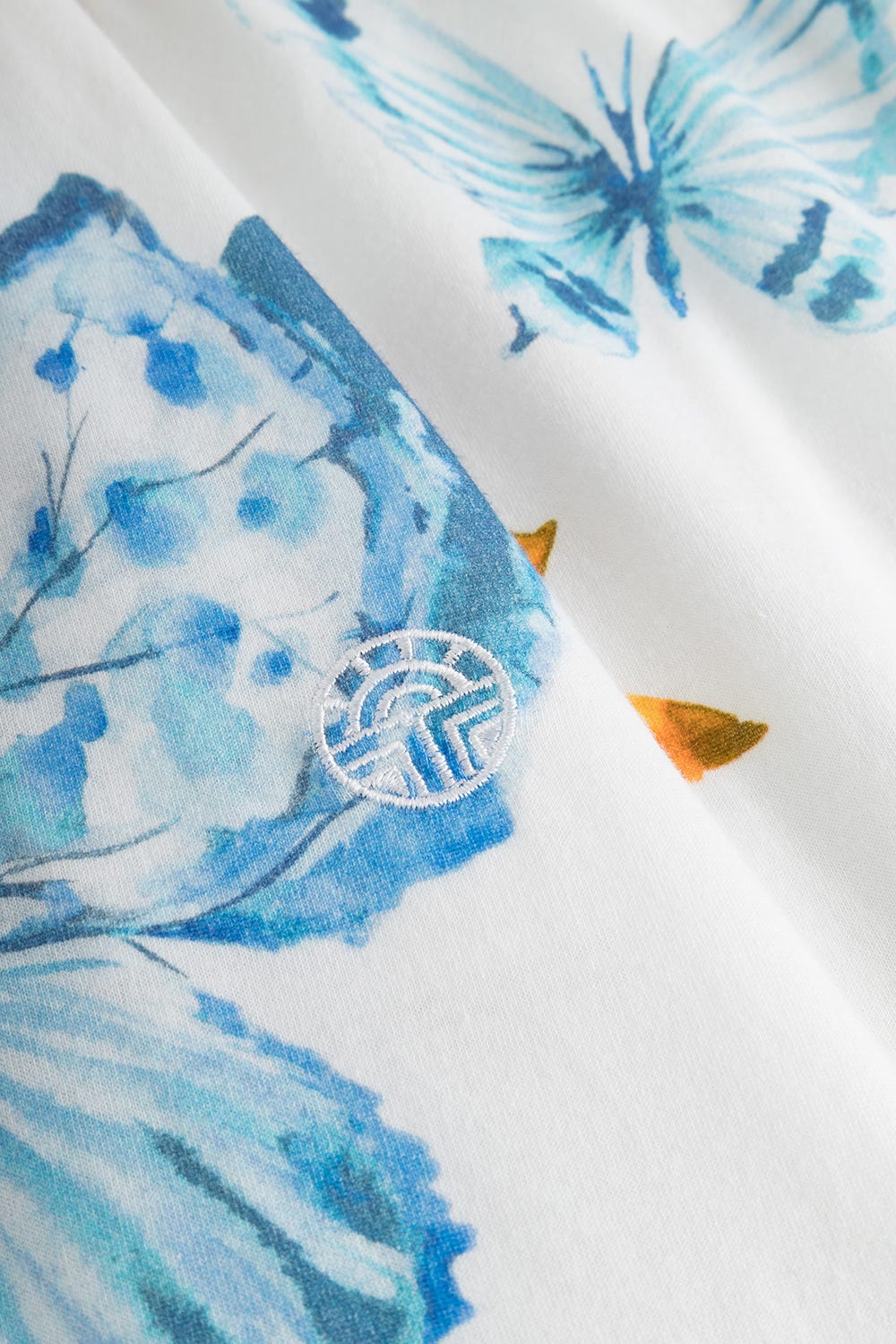 Detailbild 3 von Morgenmantel im Schmetterlingsdruck  romantisch verspielt 100% Baumwolle