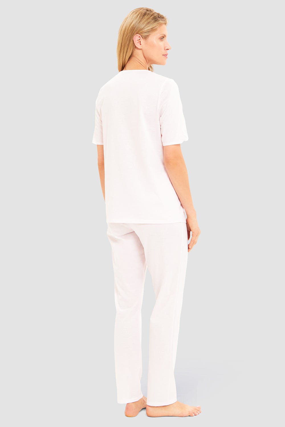 Rückansicht von Pyjama mit Loch-Detail und Raffungen verspielt 100% Baumwolle