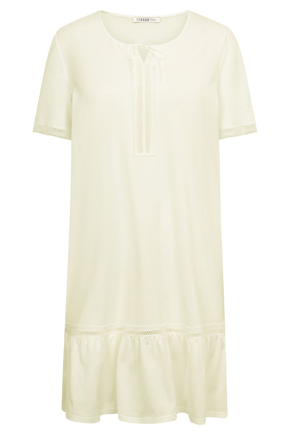 Hollowbild von Nachthemd mit romantischen Stickereidetails 100% Baumwolle