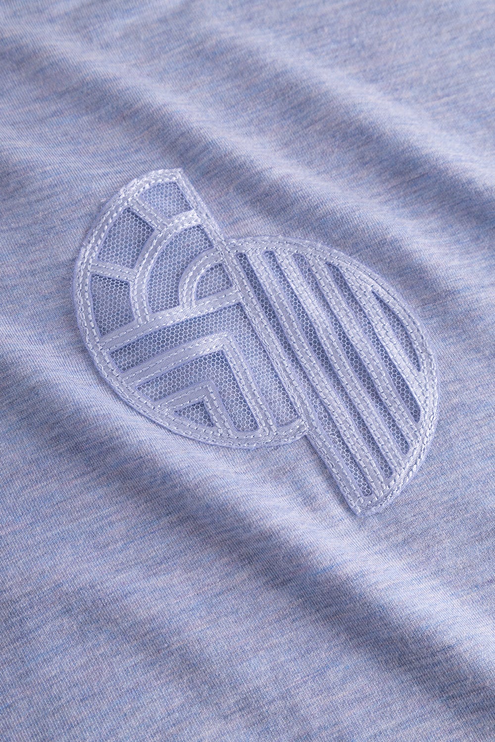 Detailbild 2 von Pyjama mit Logo-Stickerei Blau-Melange Modal/Elasthan