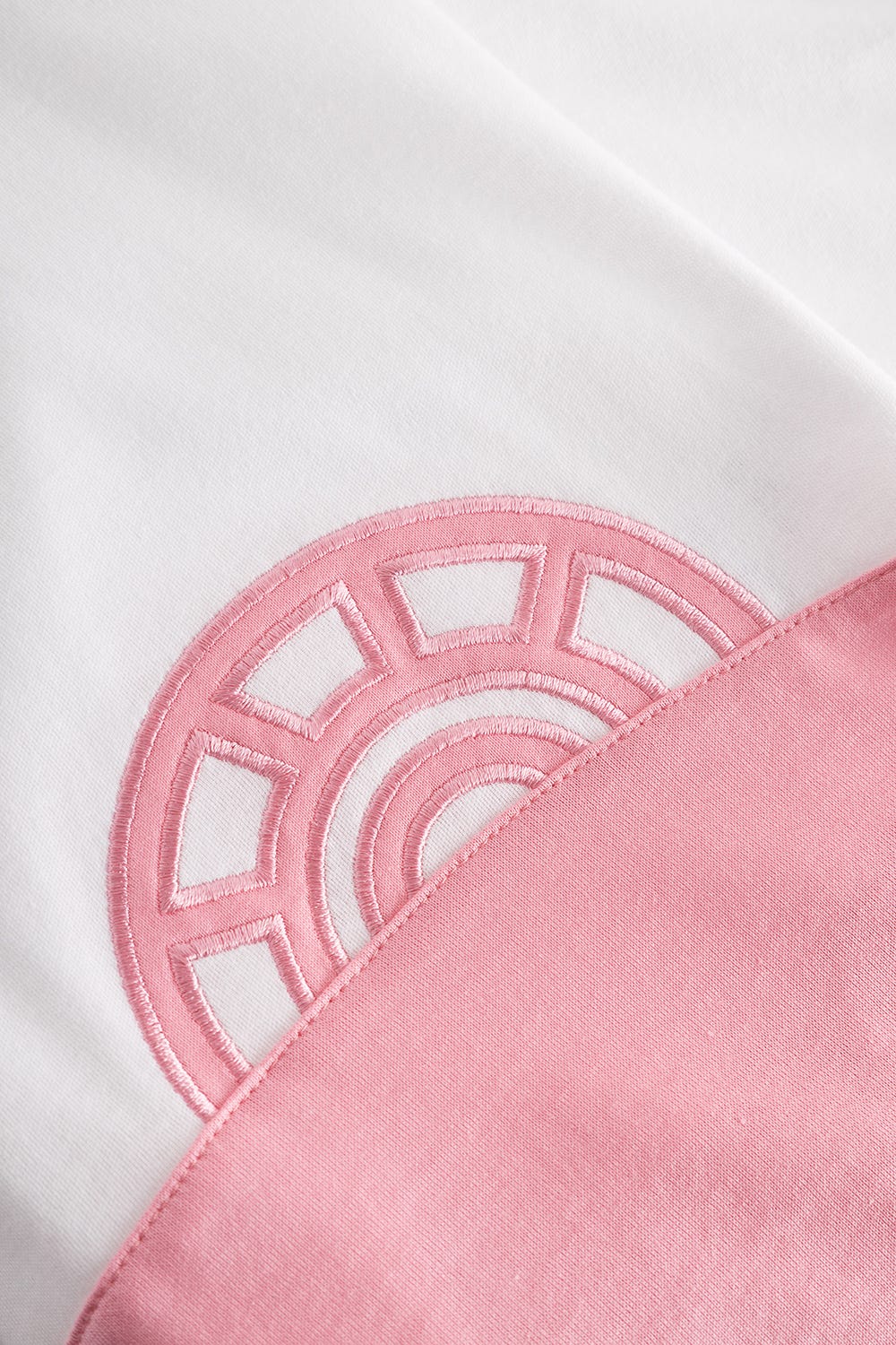 Detailbild 2 von Pyjama im Colourblocking-Style Weiß-Coralle 100% Baumwolle