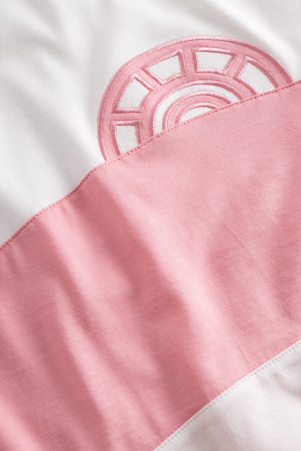 Detailbild 2 von Nachthemd im Colourblocking-Style Weiß-Coralle 100% Baumwolle