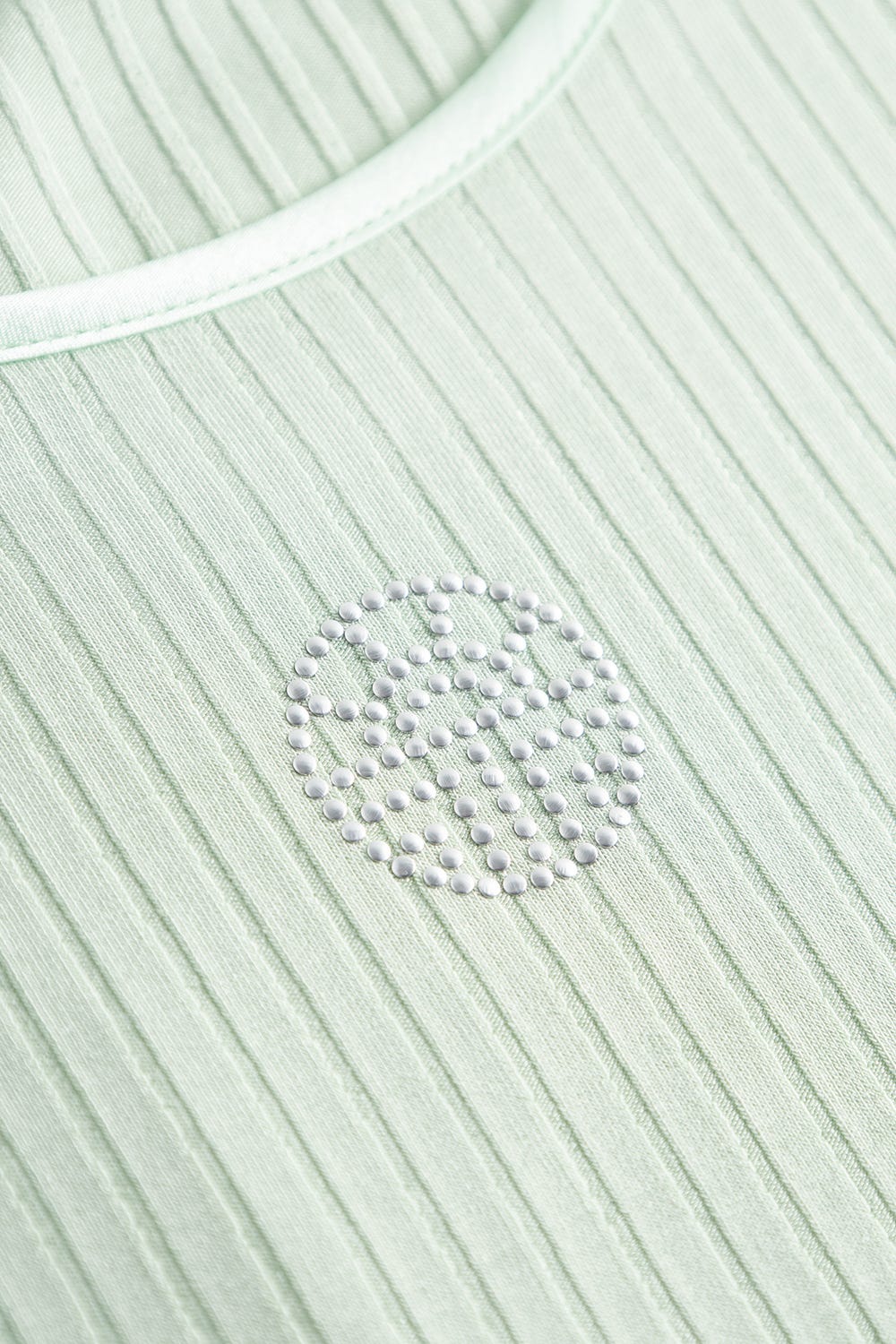 Detailbild 2 von Nachthemd Kurzarm aus leichter Rippware Hellgrün Viskose/Elasthan