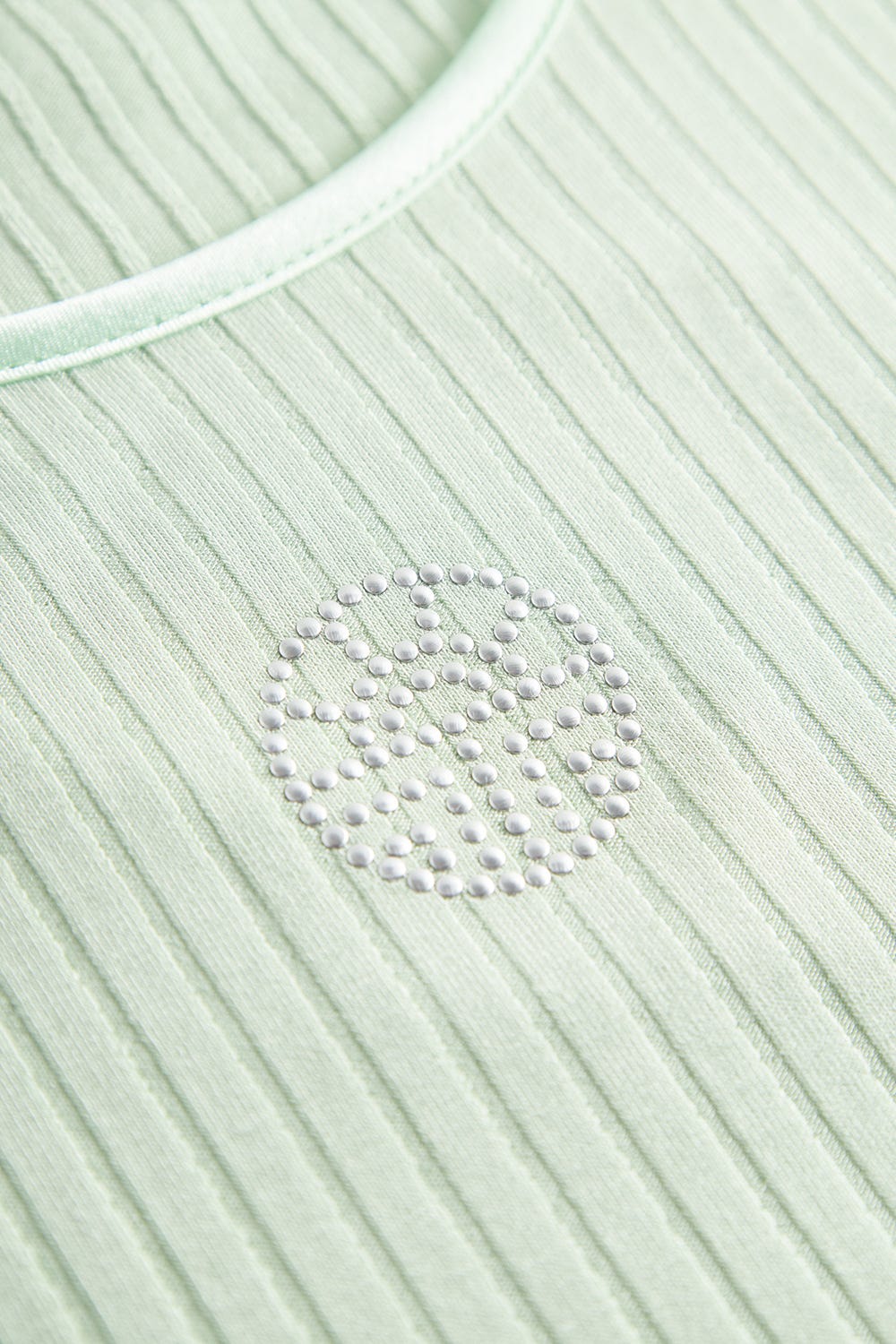 Detailbild 2 von Nachthemd Ärmellos aus leichter Rippware Hellgrün Viskose/Elasthan