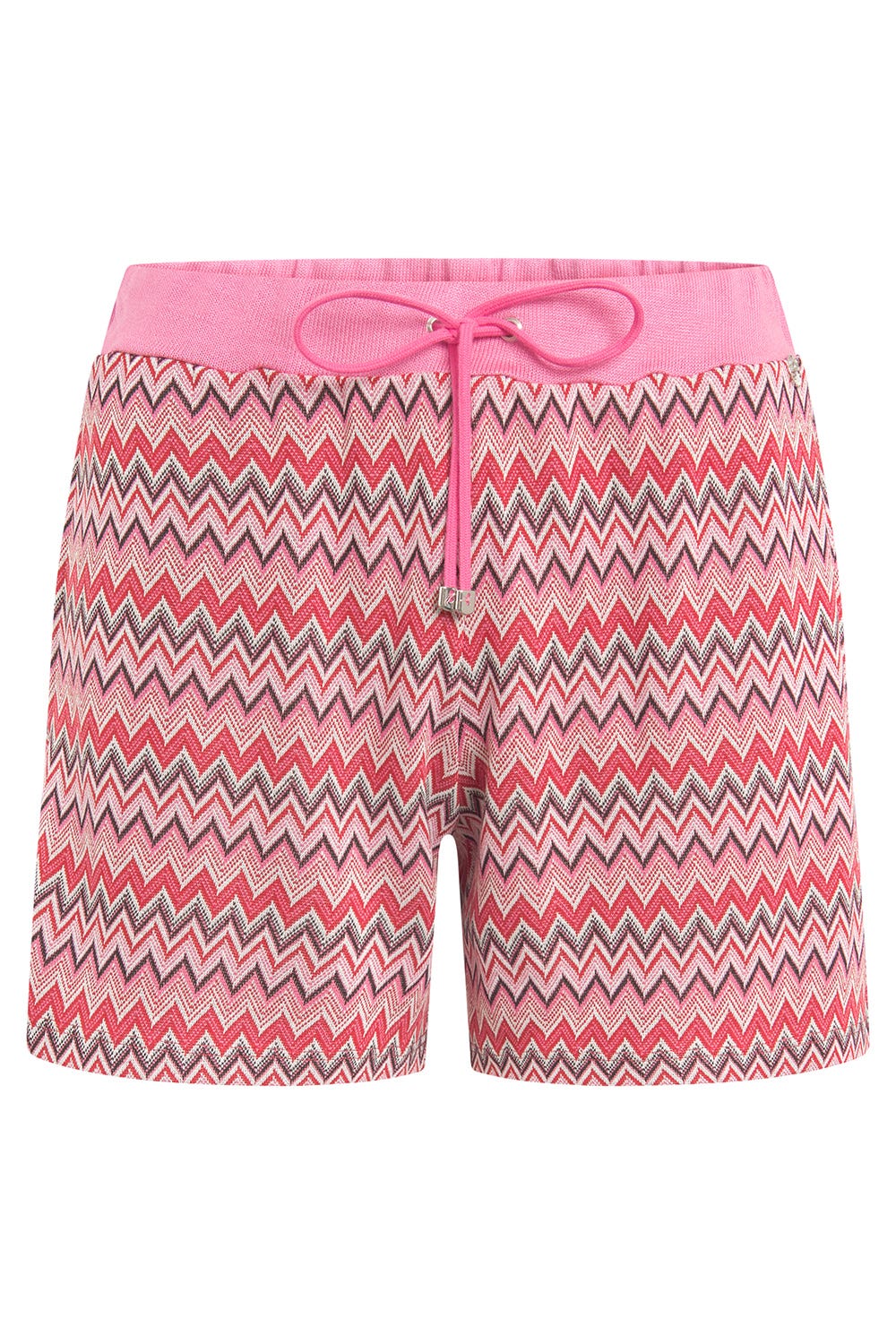 Hollowbild von Shorts im Zackenmuster Strick Materialmix