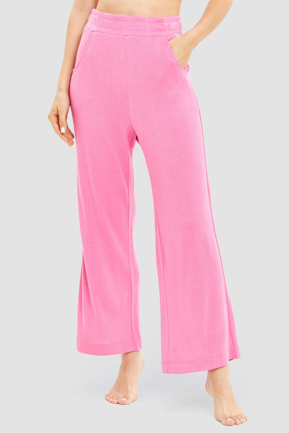 Frontalbild von 7/8-Hose mit Kordel-Detail Strick Viskose/Polyacryl