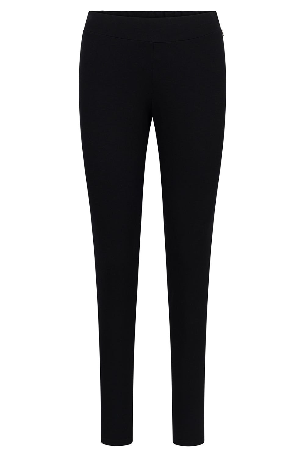 Hollowbild von Basic Leggings in Schwarz Logodetail Materialmix