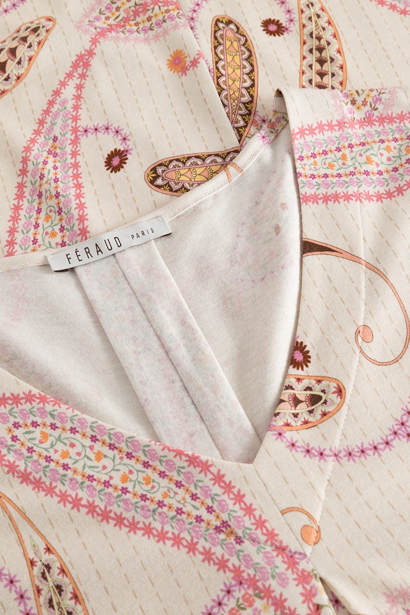 Detailbild 1 von Nachthemd Kurzarm im Paisley-Druck Maxi-Länge Baumwolle/Modal