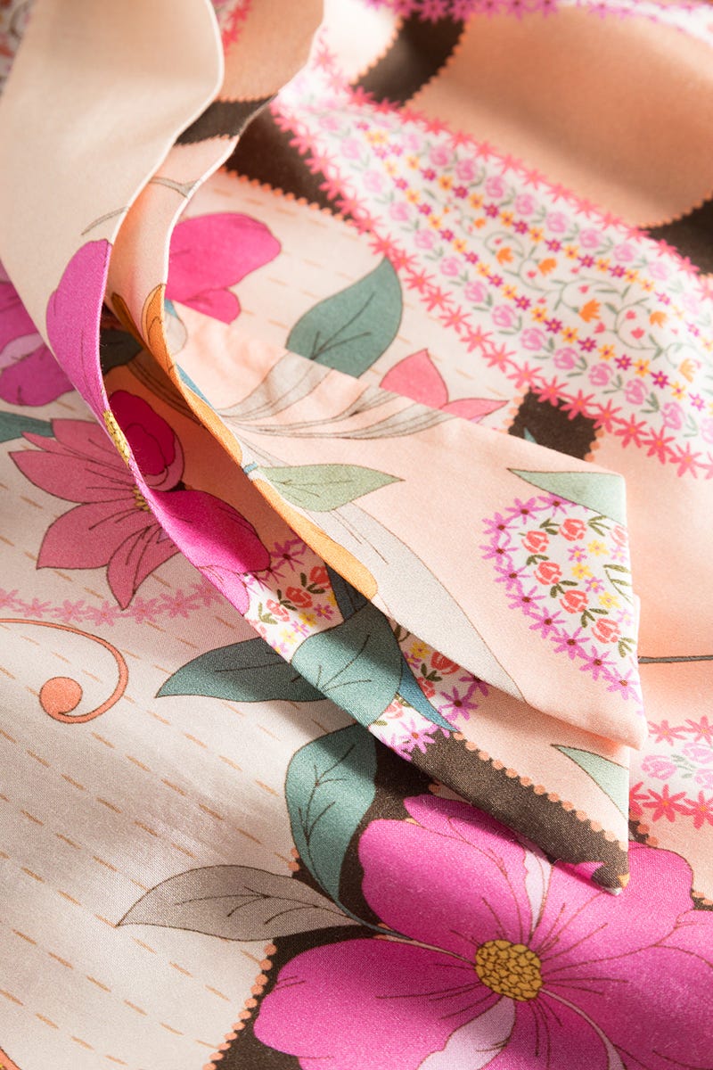 Detailbild 3 von Morgenmantel im Paisley-Blumen-Druck 100% Viskose