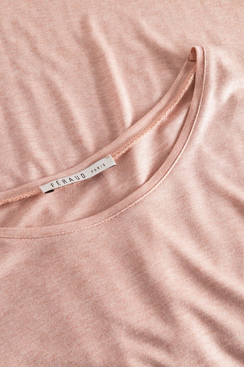 Detailbild 1 von Nachthemd mit romantischen Raffungen in Rosa 100% Viskose