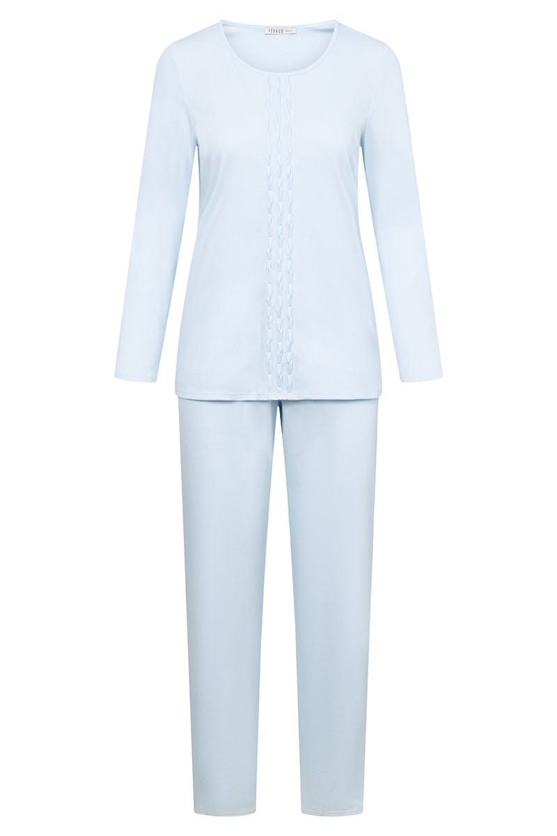 Hollowbild von Pyjama mit dekorativen Faltendetails angeraut 100% Baumwolle
