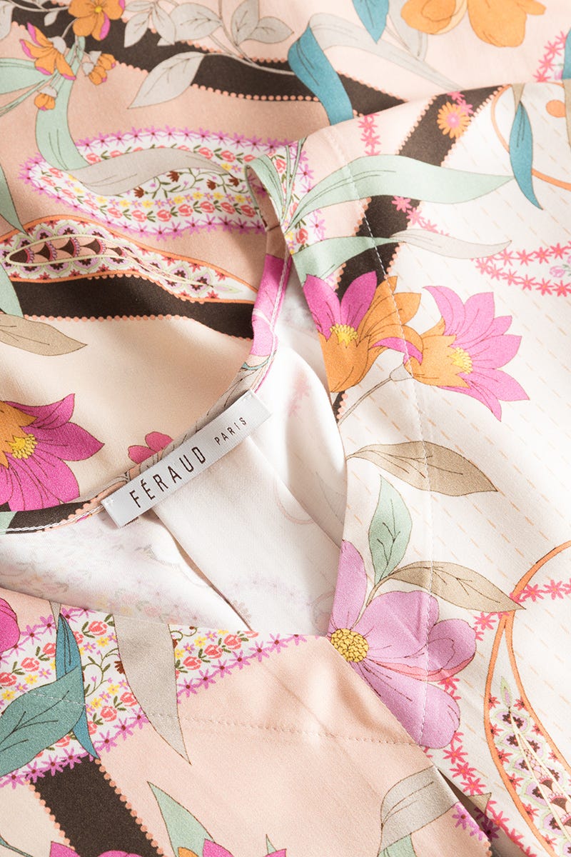 Detailbild 2 von Pyjama im Paisley-Blumen-Druck 100% Viskose