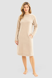Frontalbild von Hauskleid aus kuscheligem Fleece Polyester/Viskose