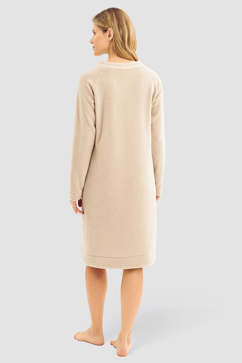 Rückansicht von Hauskleid aus kuscheligem Fleece Polyester/Viskose