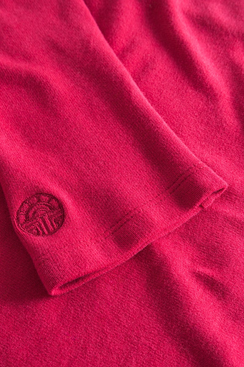 Detailbild 2 von Hauskleid aus Strick in Himbeere Materialmix