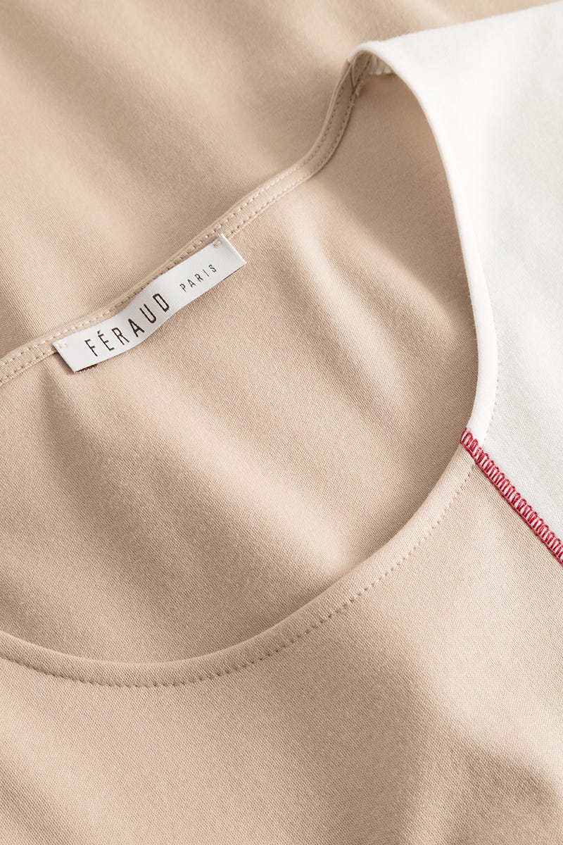 Detailbild 1 von Pyjama mit Colourblocking-Druck angeraut 100% Baumwolle