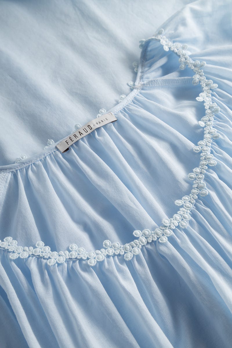 Detailbild 1 von Nachthemd mit romantischen Stickereien duftiger Voile 100% Baumwolle