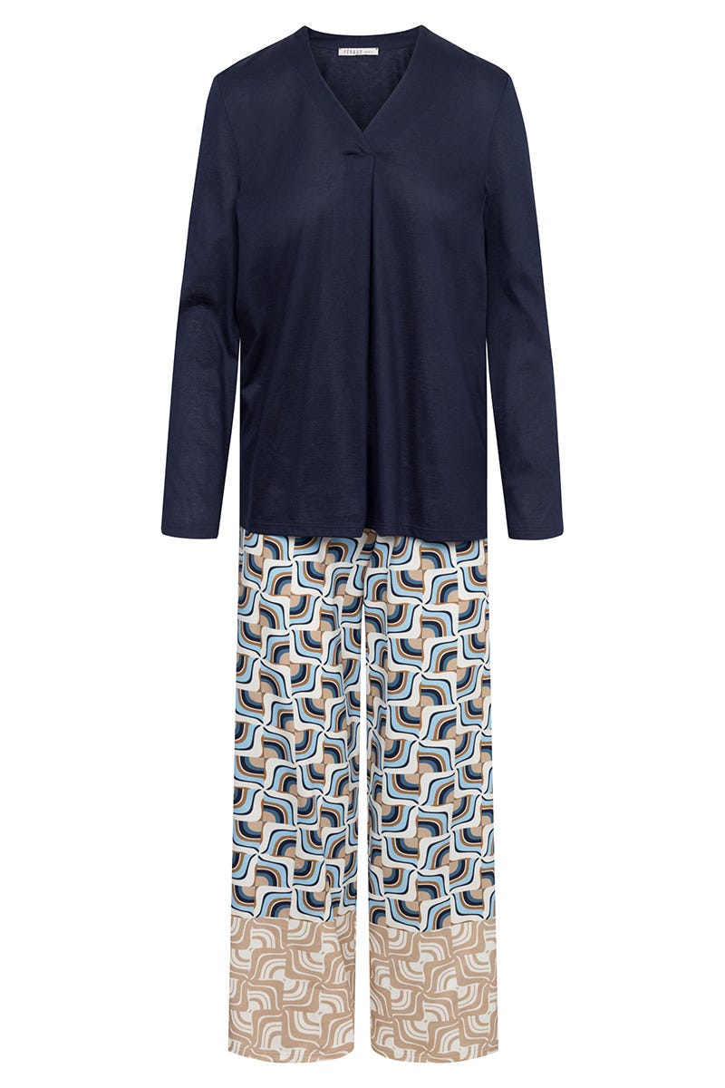 Hollowbild von Pyjama mit Grafikdruck Baumwolle/Modal