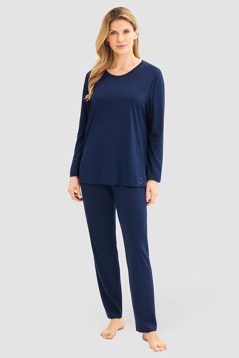 Frontalbild von Pyjama mit Prägemotiv Baumwolle/Modal