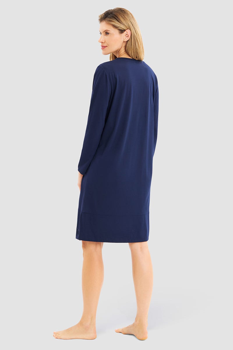 Rückansicht von Nachthemd mit Prägemotiv Baumwolle/Modal