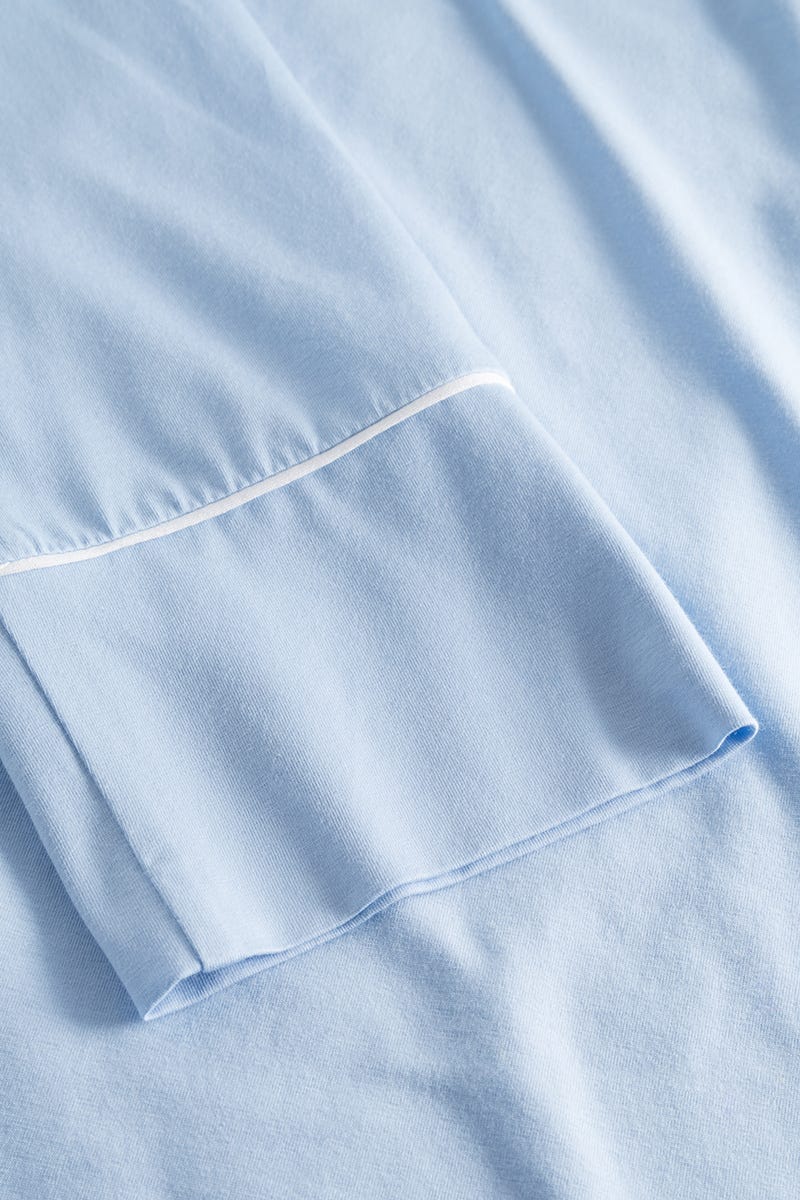 Detailbild 2 von Pyjama mit Kontrast-Pasplen im Herrenhemdstil Materialmix