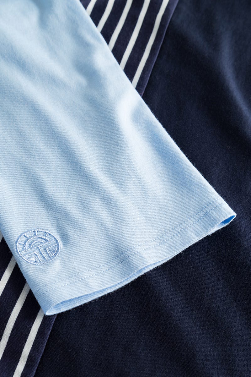 Detailbild 2 von Nachthemd Langarm mit Flächenteiler-Muster Materialmix