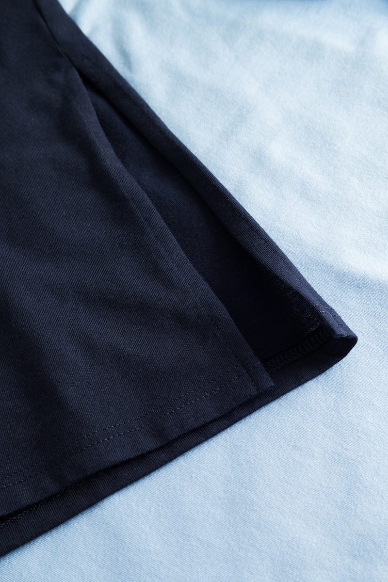 Detailbild 3 von Nachthemd Langarm mit Flächenteiler-Muster Materialmix