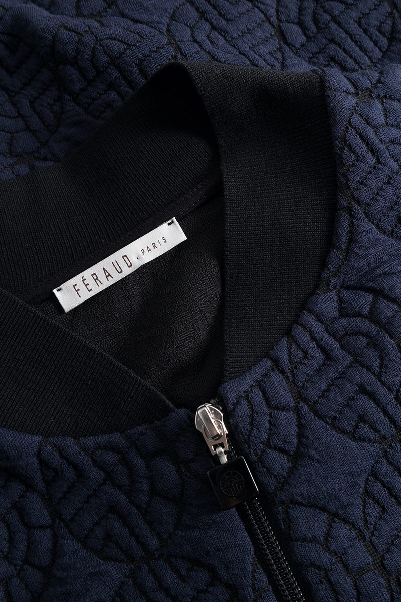 Detailbild 1 von Hausanzug aus Strickware mit Logo-Steppjacke Materialmix