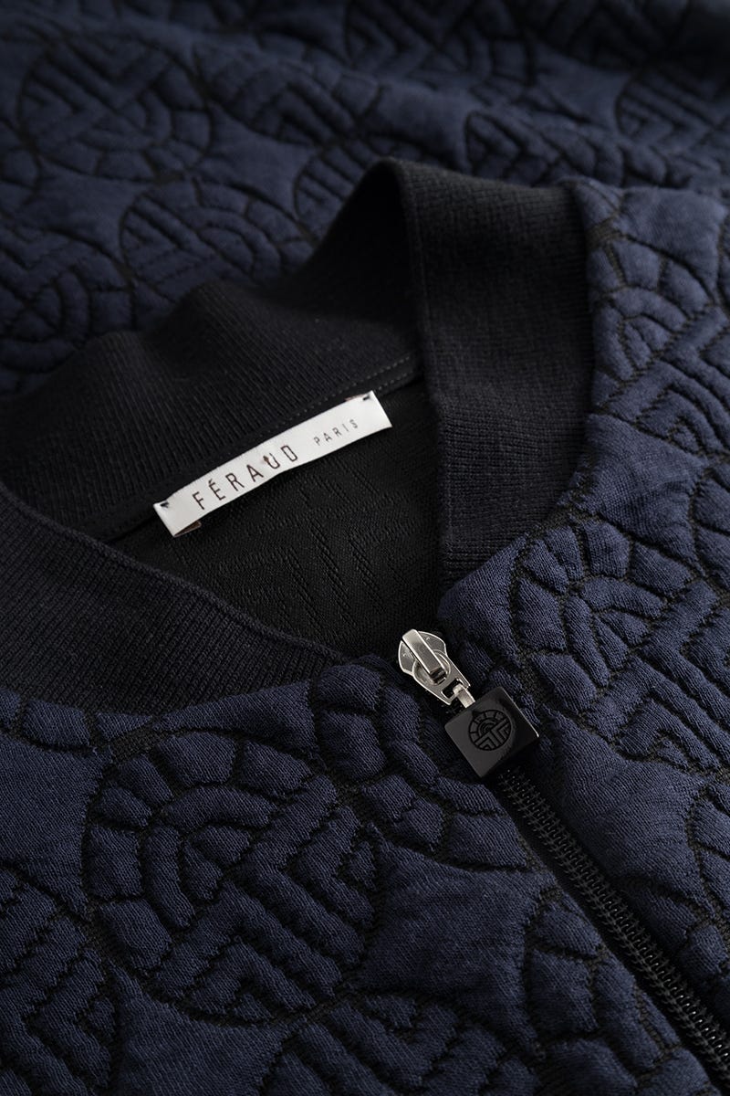 Detailbild 1 von Morgenmantel aus Strickware mit Logo-Stepp Materialmix