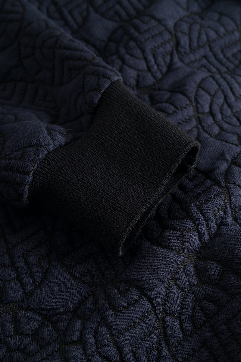 Detailbild 3 von Morgenmantel aus Strickware mit Logo-Stepp Materialmix