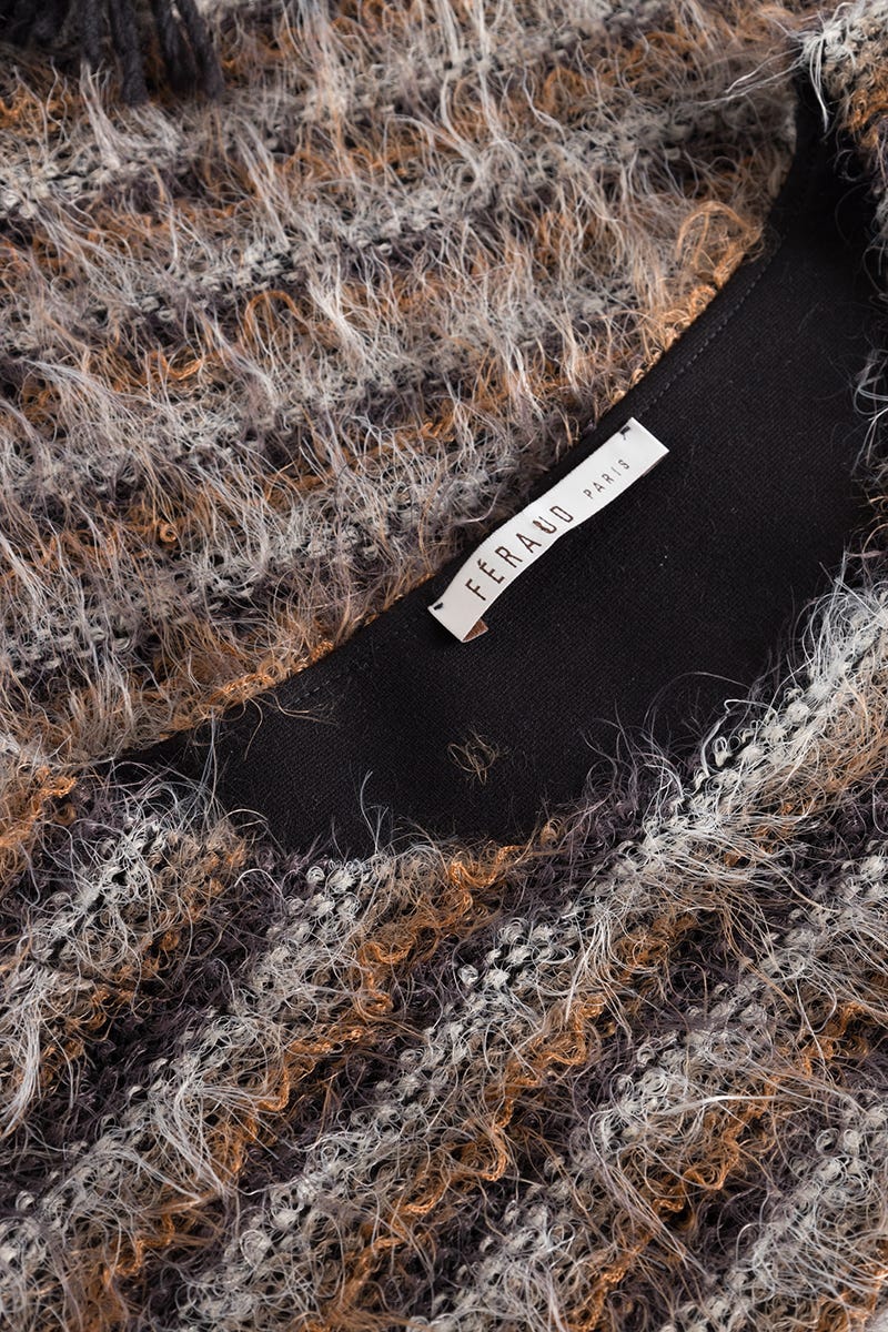 Detailbild 1 von Hausanzug im Ringelstrick aus Kuschelflor Materialmix