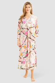 Frontalbild von Nachthemd im Paisley-Blumen-Druck Maxi-Länge 100% Viskose