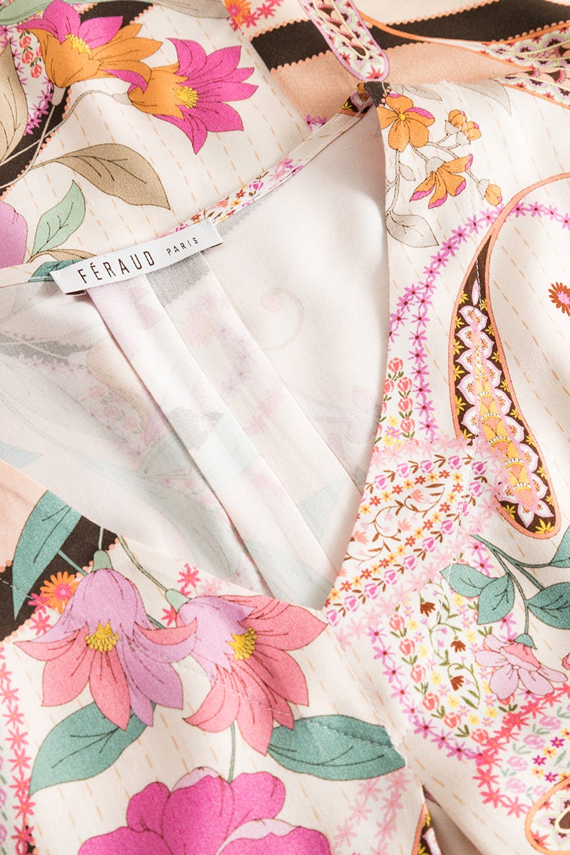 Detailbild 1 von Nachthemd im Paisley-Blumen-Druck Maxi-Länge 100% Viskose