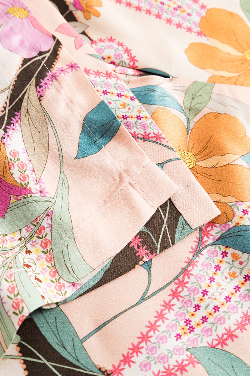 Detailbild 3 von Nachthemd im Paisley-Blumen-Druck Maxi-Länge 100% Viskose