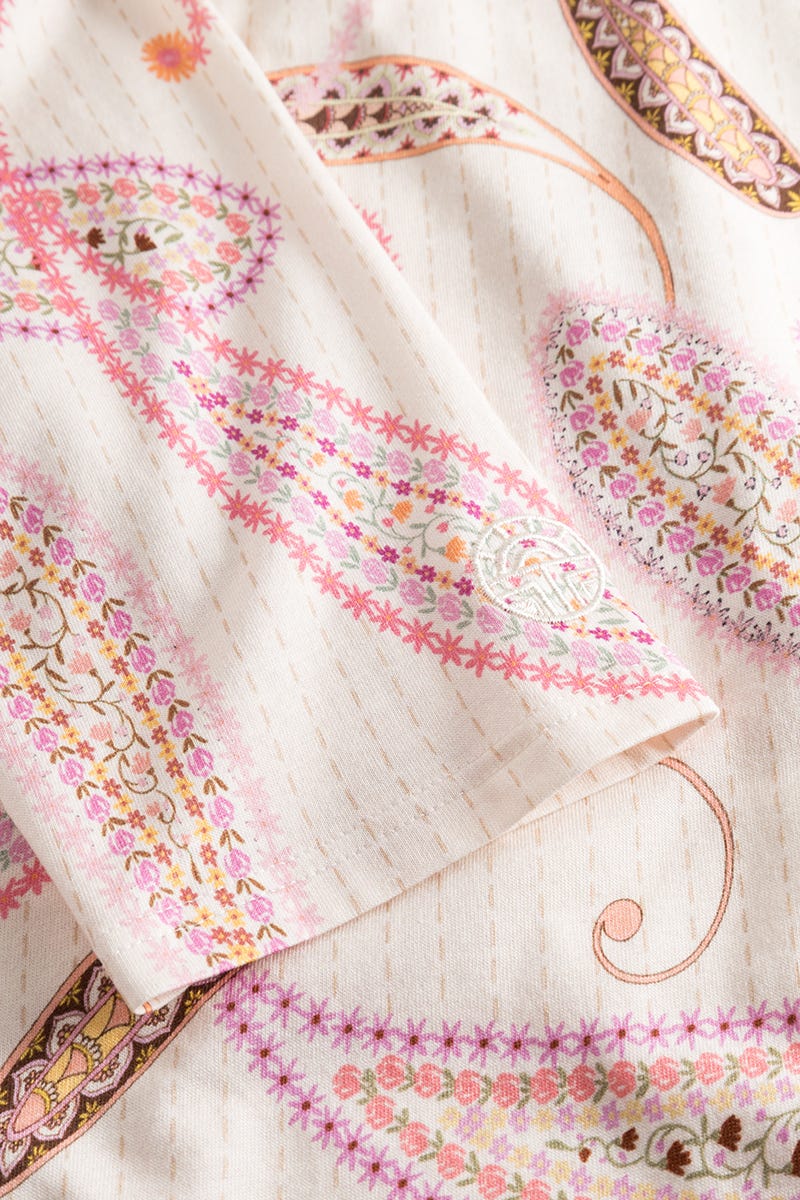 Detailbild 2 von Nachthemd Langarm im Paisley-Druck Maxi-Länge Baumwolle/Modal