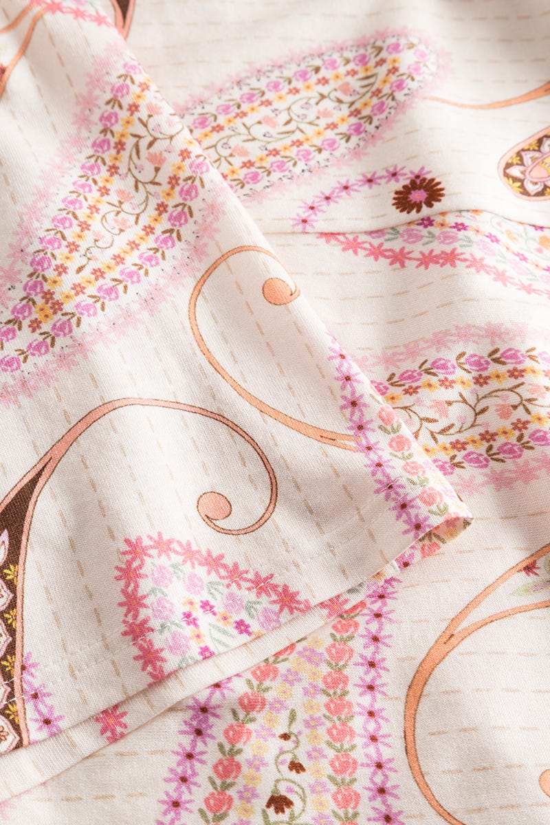 Detailbild 3 von Nachthemd Langarm im Paisley-Druck Maxi-Länge Baumwolle/Modal