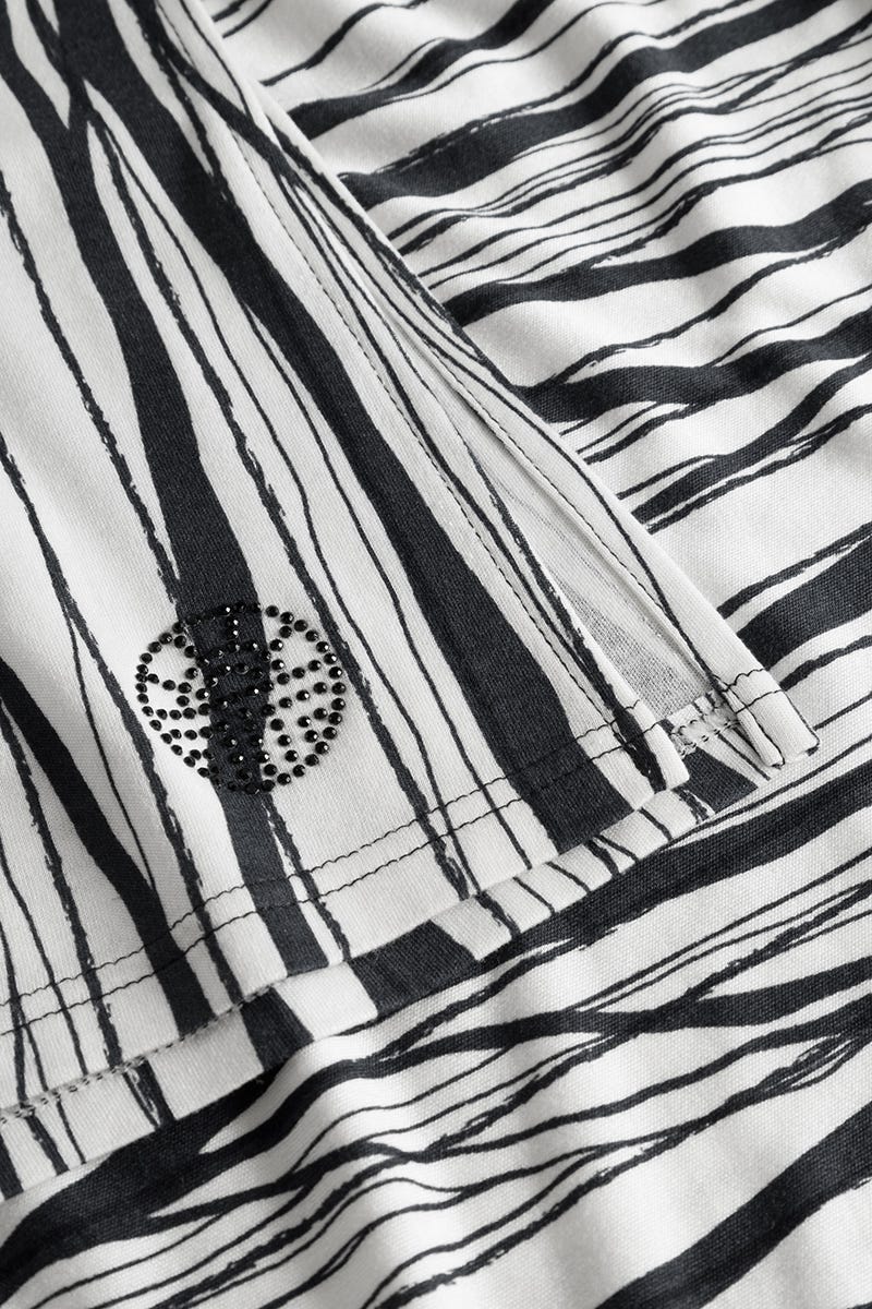 Detailbild 2 von Nachtkleid Ärmellos im Streifendruck und Blumendetails aus Chiffon 100% Modal