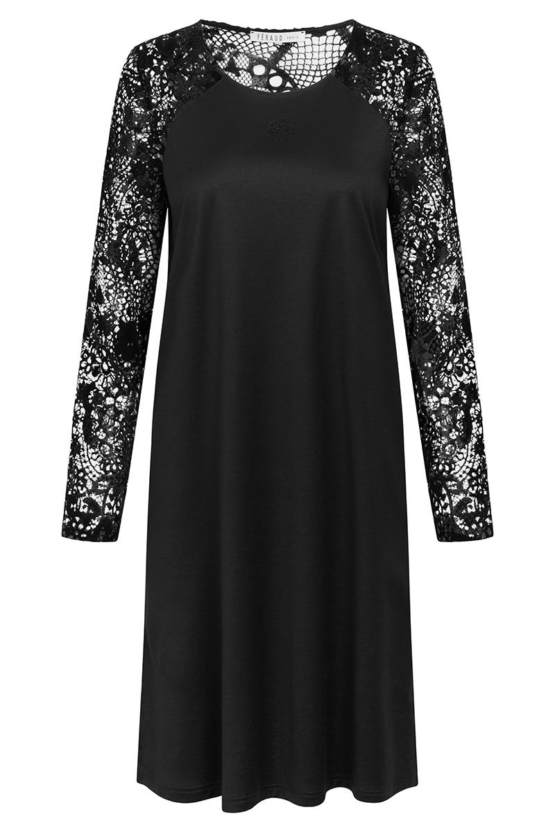 Hollowbild von Nachthemd mit opulenten Spitzendetails Baumwolle/Lyocell