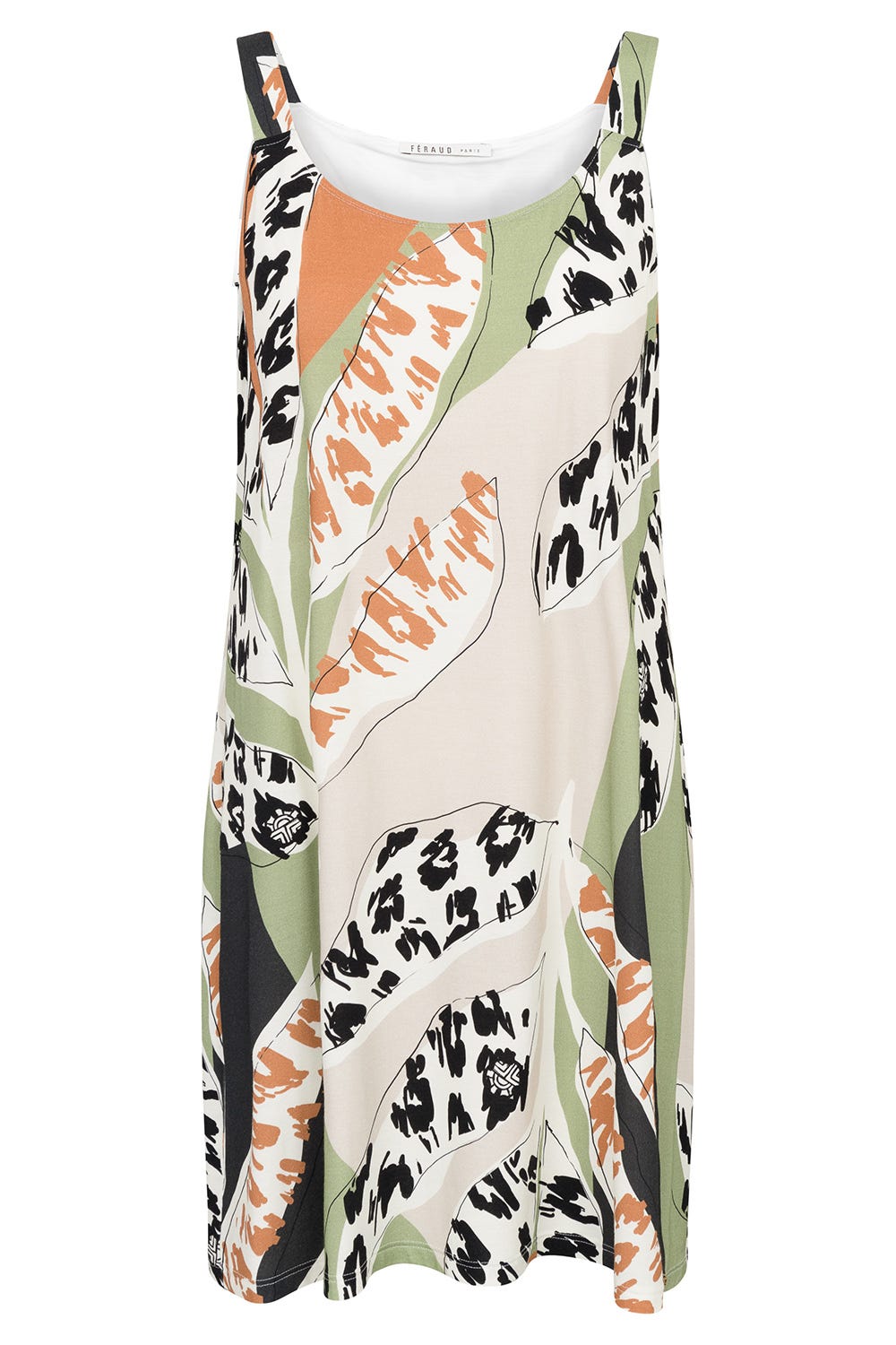 Hollowbild von Strandkleid Ärmellos im Animalprint Erdfarben Modern Leo Viskose/Elasthan